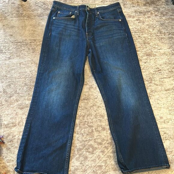 rag & bone Blue cropped Flare Wide Leg Jeans size 31 - Picture 3 of 10